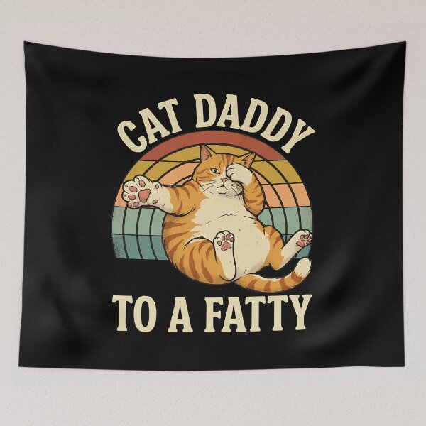 Item preview, Cat Daddy To A Fatty Retro Sunset designed and sold by OlyvieArt.