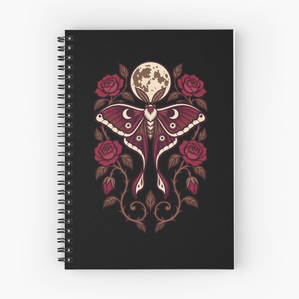 Item preview, Moth Moon and Dark Roses - Gothic Botanical Cottagecore Art designed and sold by Ridaelb.