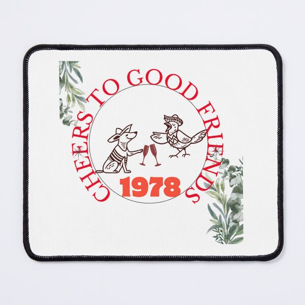 Item preview, Cheers To Good Friends 1978 Vintage Bird Illustration designed and sold by NourArtCorner.