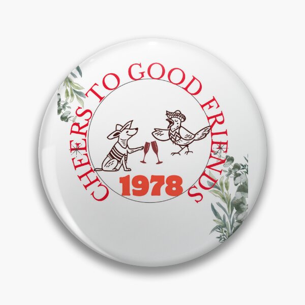 Item preview, Cheers To Good Friends 1978 Vintage Bird Illustration designed and sold by NourArtCorner.