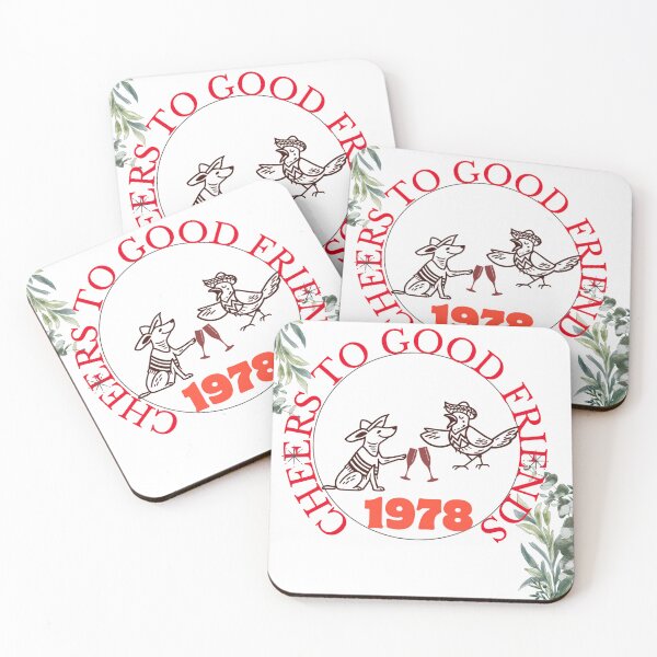 Item preview, Cheers To Good Friends 1978 Vintage Bird Illustration designed and sold by NourArtCorner.