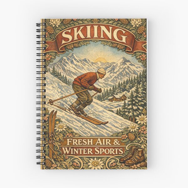 Item preview, Vintage Skiing art poster designed and sold by hollycooper.