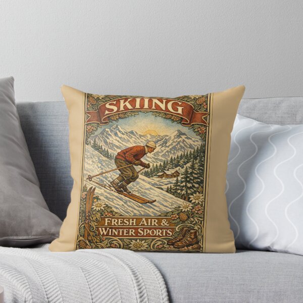 Item preview, Vintage Skiing art poster designed and sold by hollycooper.