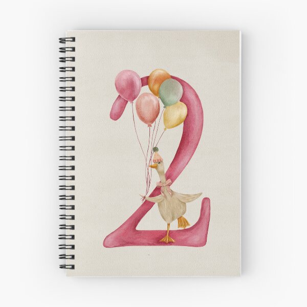 Item preview, Goose and Ballons Pink Number 2 Illustration – Watercolor Nursery Art designed and sold by NatureArtVibe.