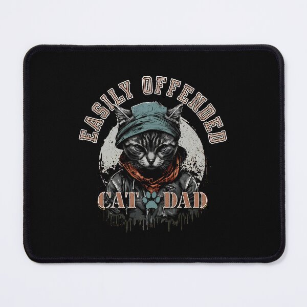 Item preview, Easily Offended Cat Dad Sarcastic Feline Lover Attitude designed and sold by OlyvieArt.