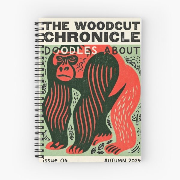 Item preview, Gorill‑Ink Rampage: The Woodcut Warlord Going Full Primate‑Print Panic designed and sold by Print Fiction.