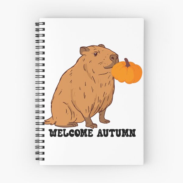 Item preview, Welcome Autumn Capybara Kissing Pumpkin designed and sold by NAMASTHE WORLD.
