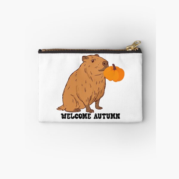Item preview, Welcome Autumn Capybara Kissing Pumpkin designed and sold by NAMASTHE WORLD.