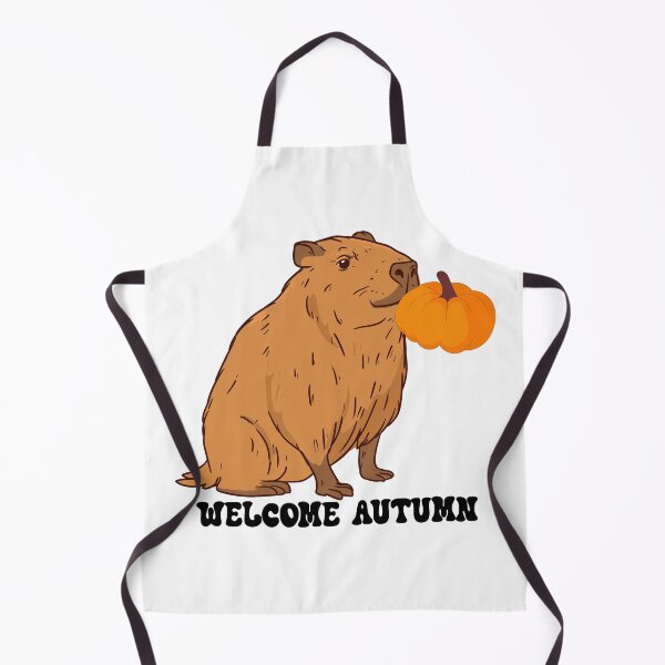 Item preview, Welcome Autumn Capybara Kissing Pumpkin designed and sold by NAMASTHE WORLD.