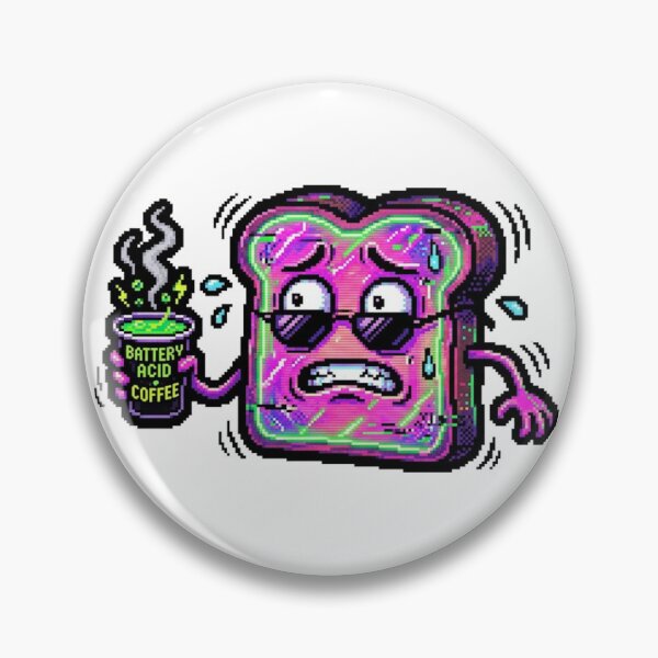 Item preview, Pixel Art Glitch Toast - Battery Acid Coffee designed and sold by Maclaw200d.