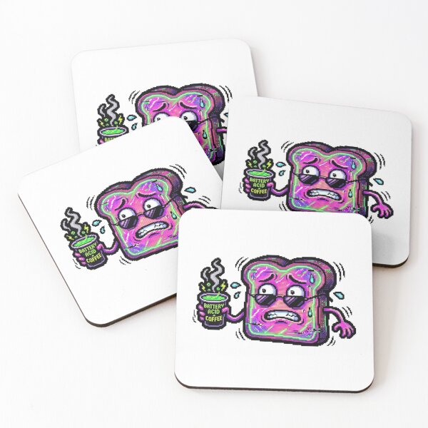 Item preview, Pixel Art Glitch Toast - Battery Acid Coffee designed and sold by Maclaw200d.