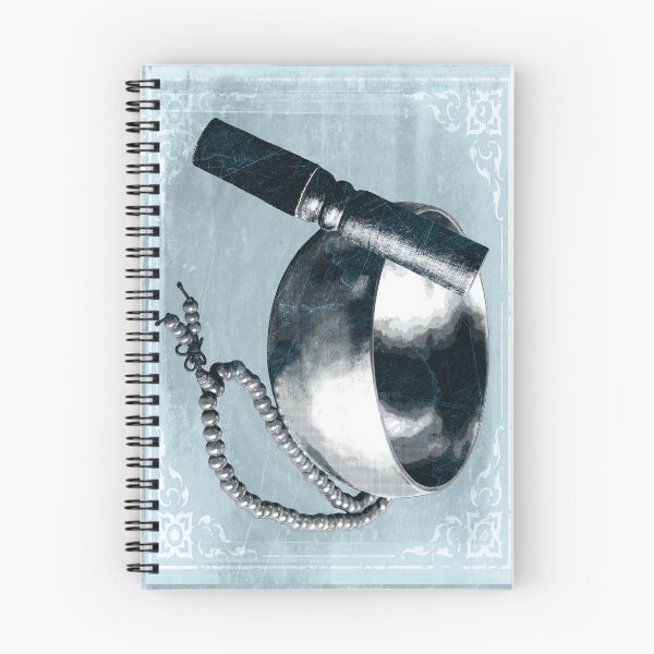 Item preview, Light Blue Tibetan Singing Bowl with Mallet and Mala Beads designed and sold by Ghoul Enterprises.