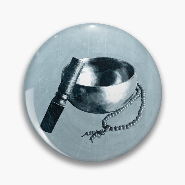 Item preview, Light Blue Tibetan Singing Bowl with Mallet and Mala Beads designed and sold by Ghoul Enterprises.