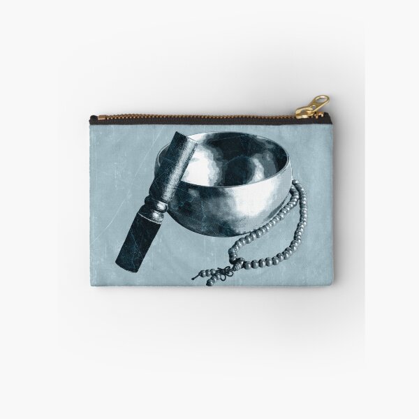 Item preview, Light Blue Tibetan Singing Bowl with Mallet and Mala Beads designed and sold by Ghoul Enterprises.