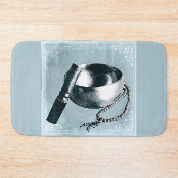 Item preview, Light Blue Tibetan Singing Bowl with Mallet and Mala Beads designed and sold by Ghoul Enterprises.
