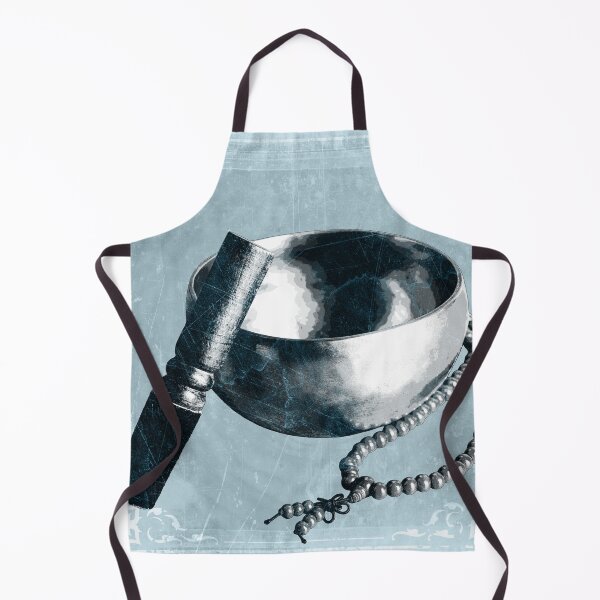 Item preview, Light Blue Tibetan Singing Bowl with Mallet and Mala Beads designed and sold by Ghoul Enterprises.