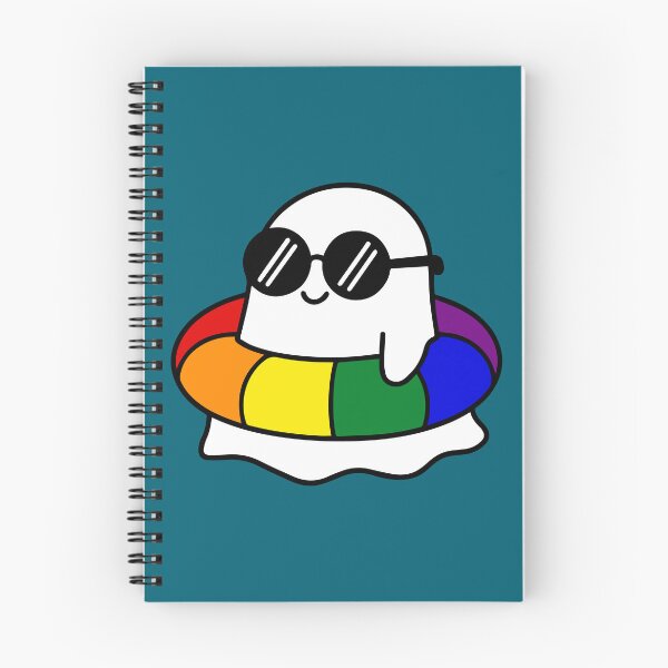 Item preview, Subtle Rainbow Pride Pool Float Summerween Kawaii Ghost designed and sold by Cannaxes Studio.