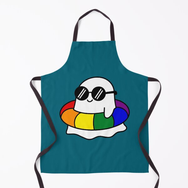 Item preview, Subtle Rainbow Pride Pool Float Summerween Kawaii Ghost designed and sold by Cannaxes Studio.