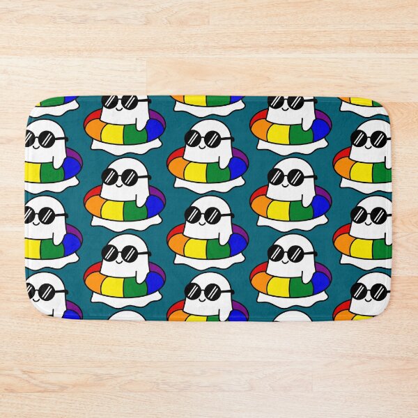 Item preview, Subtle Rainbow Pride Pool Float Summerween Kawaii Ghost designed and sold by Cannaxes Studio.