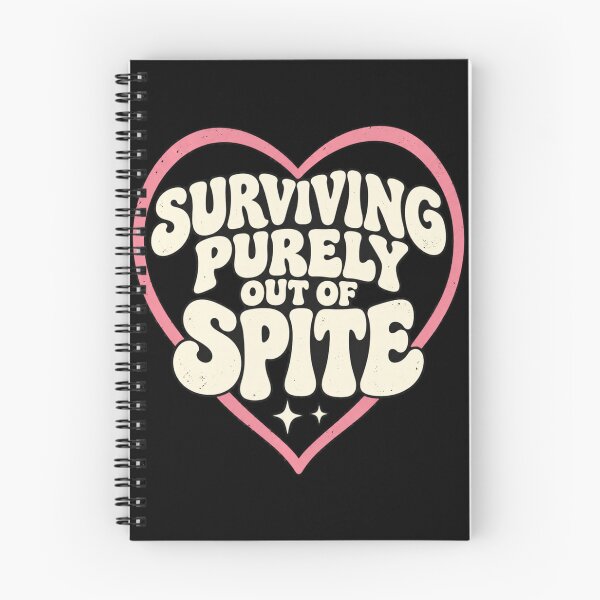 Item preview, Surviving Purely Out of Spite Funny Retro Heart Quote designed and sold by NoeValdric.