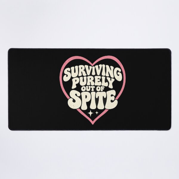 Item preview, Surviving Purely Out of Spite Funny Retro Heart Quote designed and sold by NoeValdric.