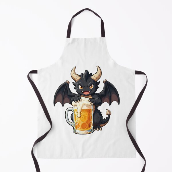 Item preview, cute baby black dragon with frosty beer mug fantasy chibi designed and sold by WildArtIT.