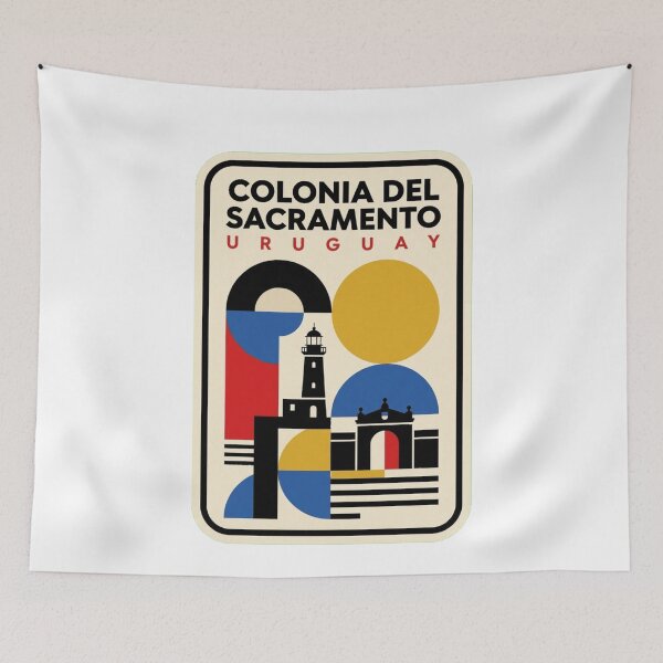 Artikelvorschau, Retro Colonia Del Sacramento Bauhaus Geometrische Skyline entworfen und verkauft von k3rstman1.