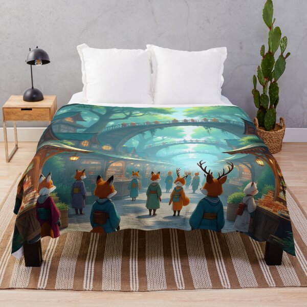 Item preview, Enchanted Fox Village in a Magical Forest designed and sold by yosmosverse .