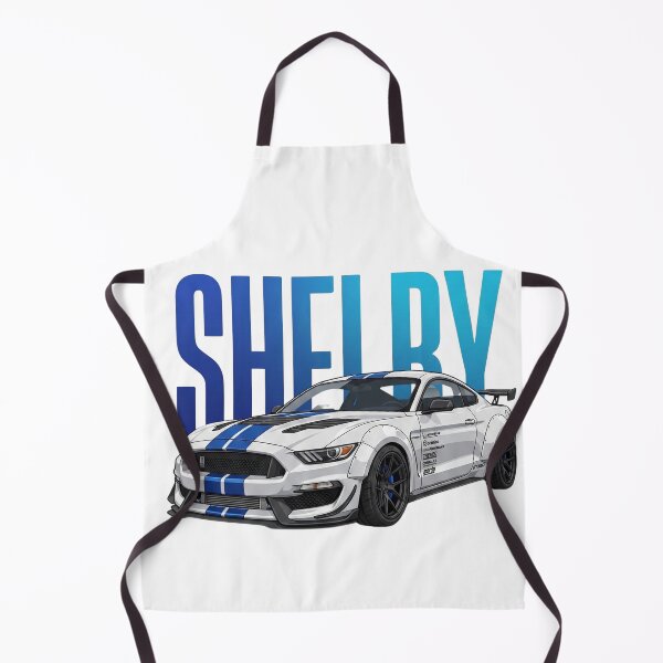 Item preview, White Shelby Mustang GT350R Blue Stripes Widebody V8 Vector Art designed and sold by Motorline44.