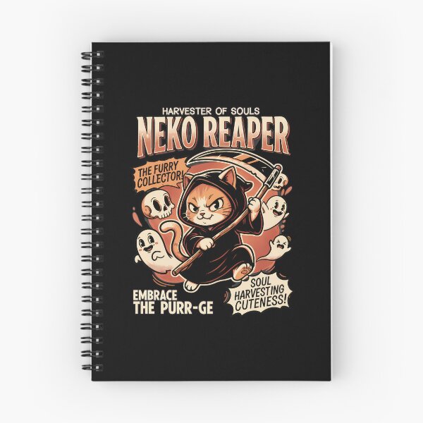 Item preview, Neko Reaper Harvester of Souls Cat Grim Reaper Ghosts designed and sold by OlyvieArt.