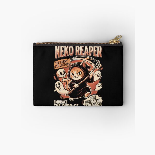 Item preview, Neko Reaper Harvester of Souls Cat Grim Reaper Ghosts designed and sold by OlyvieArt.