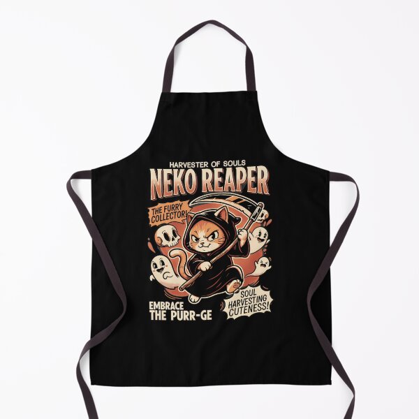 Item preview, Neko Reaper Harvester of Souls Cat Grim Reaper Ghosts designed and sold by OlyvieArt.