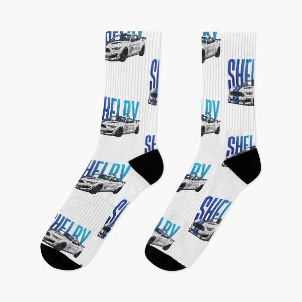 Item preview, White Shelby Mustang GT350R Blue Stripes Widebody V8 Vector Art designed and sold by Motorline44.