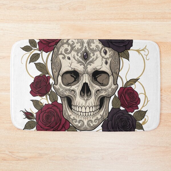 Item preview, Elegant Gothic Skull and Crimson Roses designed and sold by Kate1art.