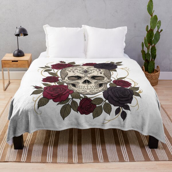 Item preview, Elegant Gothic Skull and Crimson Roses designed and sold by Kate1art.