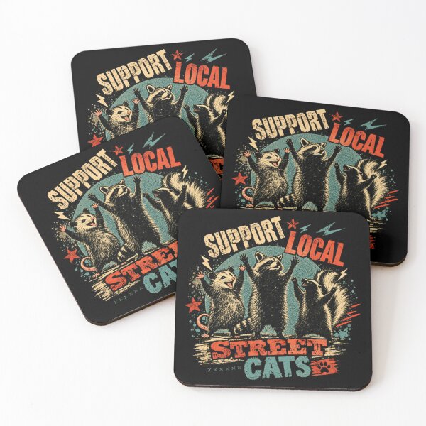 Item preview, Support Local Street Cats Urban Wildlife Raccoon Opossum Skunk Animal Lover designed and sold by SkeletonsDanger.