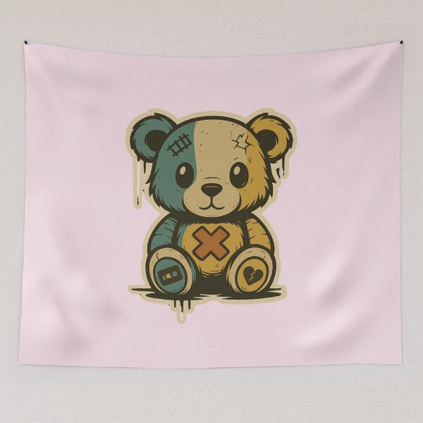 Item preview, Creepy Patchwork Bear Grunge Style designed and sold by MarCinu Art.