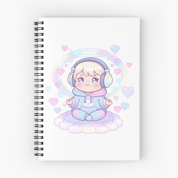Item preview, Kawaii Pastel Meditation Baby Angel with Headphones designed and sold by VibranPalette.