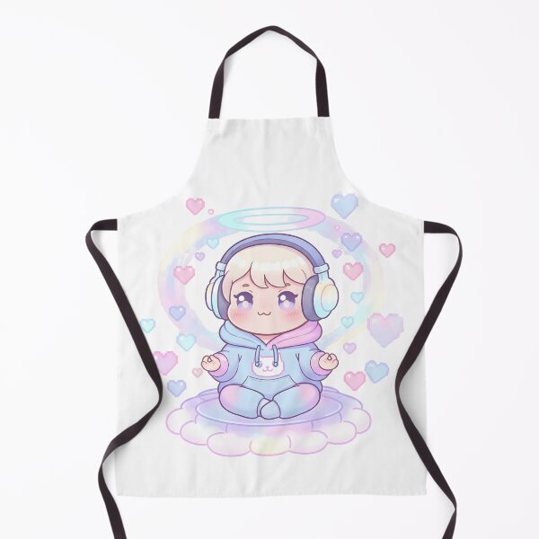 Item preview, Kawaii Pastel Meditation Baby Angel with Headphones designed and sold by VibranPalette.