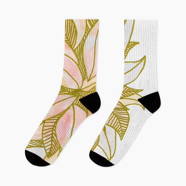 Item preview, Blush Pink and Gold-Toned Botanical Leaves designed and sold by ArithraStudio.