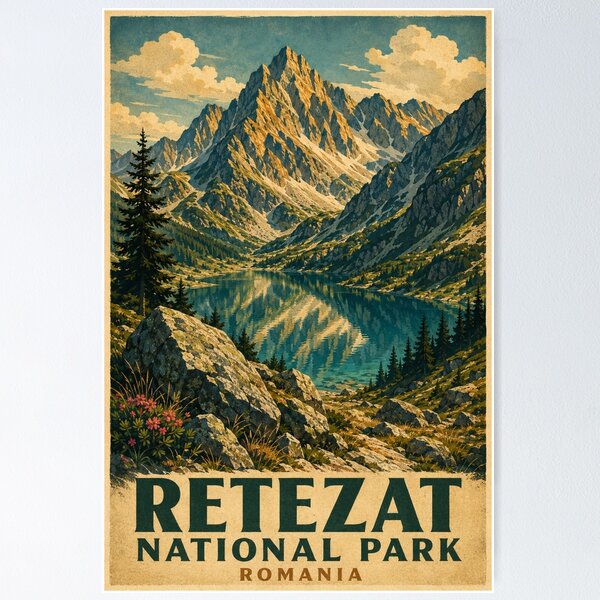 Item preview,  Retezat National Park Romania Travel Poster designed and sold by TravelScape Studio.
