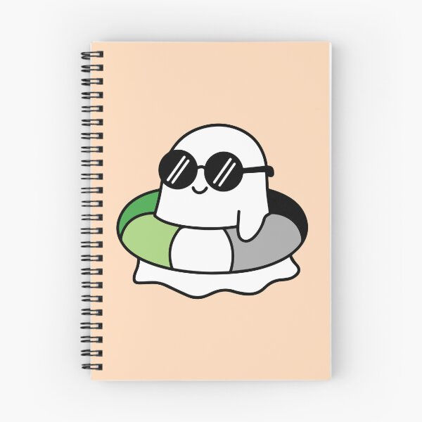 Aperçu de l'œuvre Fantôme mignon et asexuel avec des lunettes de soleil, ambiance piscine estivale créée et vendue par Cannaxes Studio.