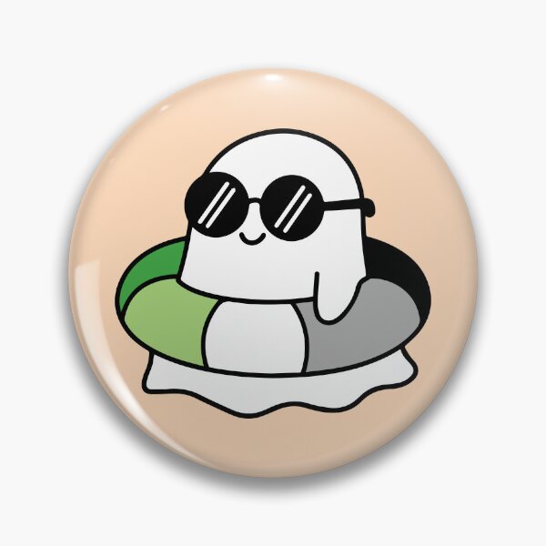 Item preview, Cute Aromantic Pride Ghost with Sunglasses Summer Pool Vibes designed and sold by Cannaxes Studio.