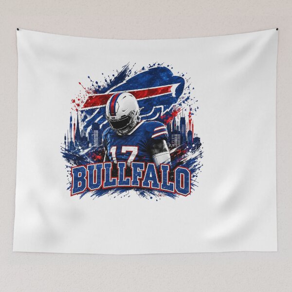 Item preview, Josh-Allen 17 Bullfalo Buffalo Football Splatter Graphic designed and sold by dartoffofo⭐⭐⭐⭐⭐.