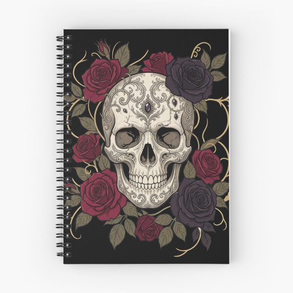 Item preview, Dark Elegant Gothic Skull and Crimson Roses - 3 designed and sold by Kate1art.