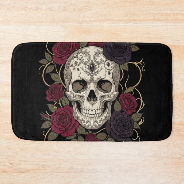 Item preview, Dark Elegant Gothic Skull and Crimson Roses - 3 designed and sold by Kate1art.
