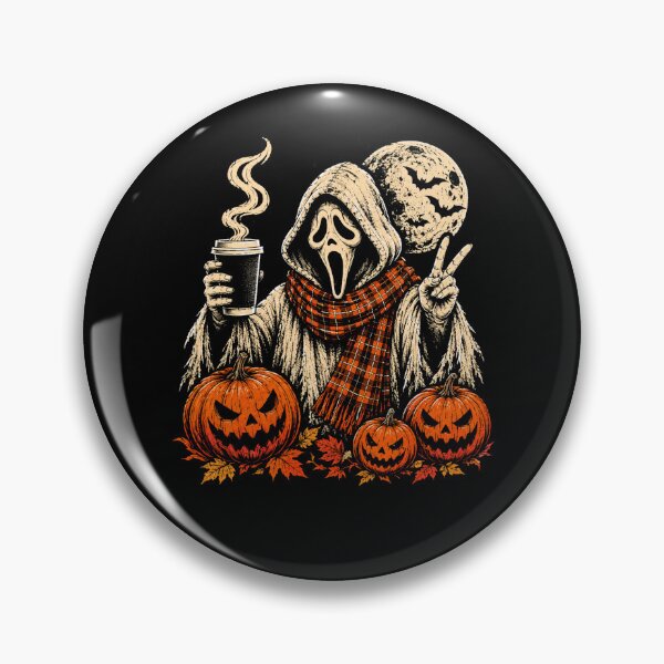 Item preview, Retro Halloween Skeleton Mask Coffee Pumpkin Night designed and sold by Moizento.
