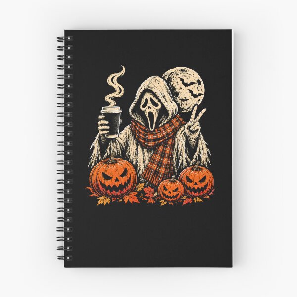 Item preview, Retro Halloween Skeleton Mask Coffee Pumpkin Night designed and sold by Moizento.