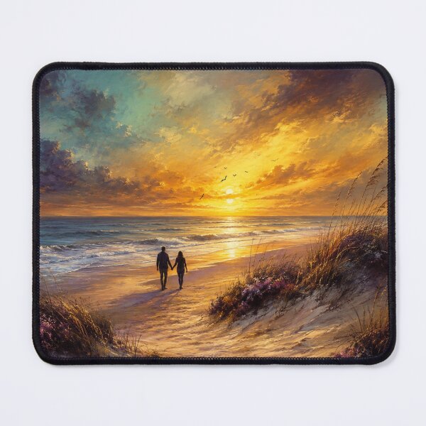 Item preview, Eternal Horizon - Romantic Coastal Sunset Beach Painting designed and sold by Joey Santiago.