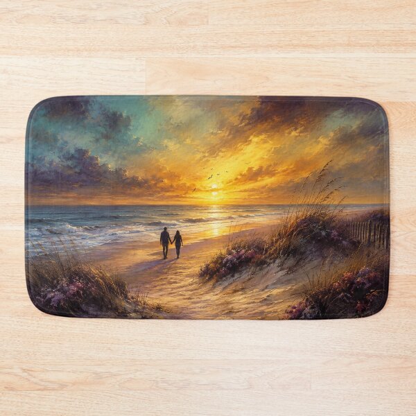 Item preview, Eternal Horizon - Romantic Coastal Sunset Beach Painting designed and sold by Joey Santiago.